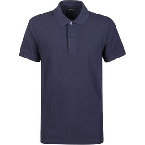 Tom Ford, Navy Tennis Piquet Polo Shirt Blauw, Heren, Maat:L