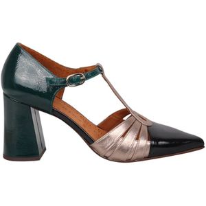 Chie Mihara, Schoenen, Dames, Groen, 37 EU, Leer, Uitgesneden Detail Puntige Neus Pumps