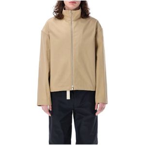 Jil Sander, Canvas Blouson Jas Beige, Heren, Maat:M