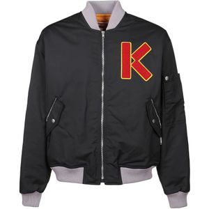 Kenzo, Bomber Jassen Zwart, Heren, Maat:M