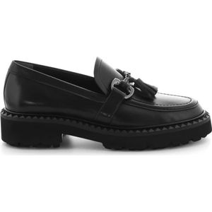 Kennel & Schmenger, Schoenen, Dames, Zwart, 38 EU, Leer, Zilveren Gesp Slip-On Loafers