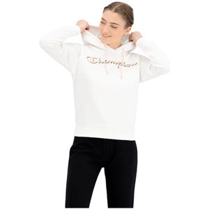 Champion, Sweatshirts & Hoodies, Dames, Wit, L, Katoen, Hoodie met minimalistisch design en dubbel logo