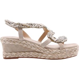 Alma EN Pena, Schoenen, Dames, Beige, 40 EU, Elegante Sleehak Sandalen