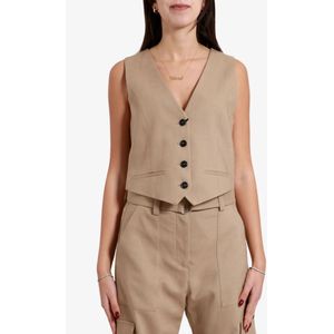 Msgm, Jassen, Dames, Beige, M, Beige Jassen met Knoopsluiting