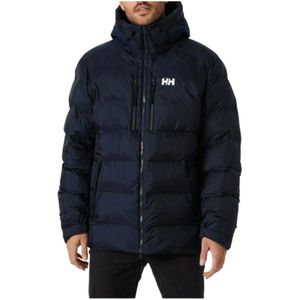 Helly Hansen, Marineblauwe Puffy Parka Jas met Lichaamskaarttechnologie Blauw, Heren, Maat:S