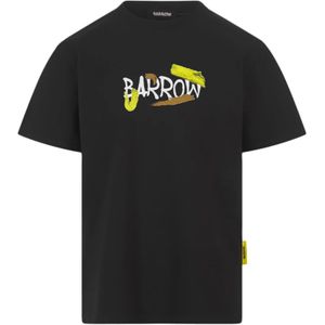Barrow, Tops, Heren, Zwart, L, Katoen, Zwarte katoenen T-shirt met grafische print