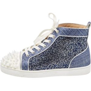 Christian Louboutin Pre-owned, Pre-owned, Dames, Blauw, 39 EU, Pre-owned Canvas sneakers