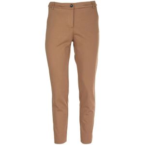 Vicario Cinque, Broeken, Dames, Bruin, XL, Milano Chino Broek met Zakken