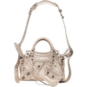 Balenciaga, Tassen, Dames, Beige, ONE Size, Leer, Gouden Mini Schoudertas