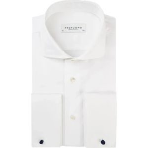 Profuomo, Overhemden, Heren, Wit, XL, Zakelijk Overhemd