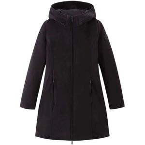 Woolrich, Functionele en vrouwelijke zwarte parka Zwart, Dames, Maat:L