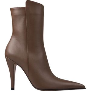 Alexander McQueen, Schoenen, Dames, Bruin, 38 EU, Leer, Bruine leren enkellaarzen met schedel