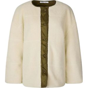 Samsøe Samsøe, Casual Fit Faux Sheepskin Jas Beige, Dames, Maat:S