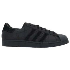 Y-3, Schoenen, Heren, Zwart, 39 1/2 EU, Leer, Zwarte Leren Lage Sneakers met 3-Stripes Detail