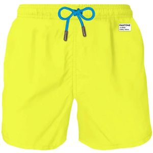 Saint Barth, Fluorescerende Gele Boxer Zwemkleding Geel, Heren, Maat:L