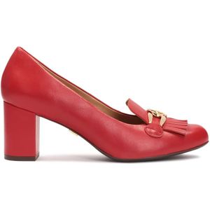 Kazar, Schoenen, Dames, Rood, 37 1/2 EU, Leer, Rode pumps met metalen schakels