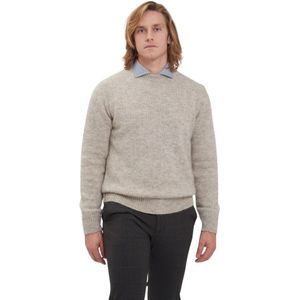 Jacob Cohën, Truien, Heren, Beige, L, Gestreepte Mohair Trui met Ronde Hals