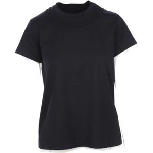 Givenchy, Tops, Dames, Zwart, L, Katoen, Zwart Chain Print Slim Fit T-shirt van Givenchy
