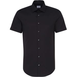 Seidensticker, Heren overhemd korte mouw zwart Zwart, Heren, Maat:XL