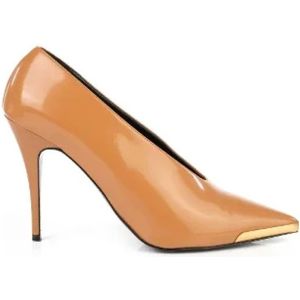 Stella McCartney Pre-owned, Pre-owned, Dames, Beige, 39 EU, Leer, Pre-owned Fabric heels