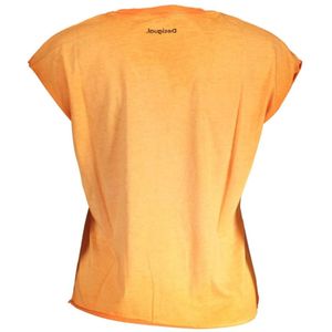 Desigual, Tops, Dames, Oranje, M, Katoen, Opvallend T-shirt met Contrastprint