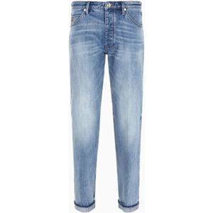 Emporio Armani, Jeans, Heren, Blauw, W33, Denim, Comfortabele en Moderne Lage Taille Jeans