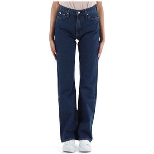 Calvin Klein Jeans, Jeans, Dames, Blauw, W30, Katoen, Authentieke Boot Jeans Vijf Zak