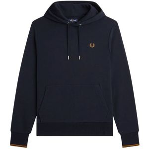 Fred Perry, Blauwe Sportieve Elegante Hoodie Blauw, Heren, Maat:2XL