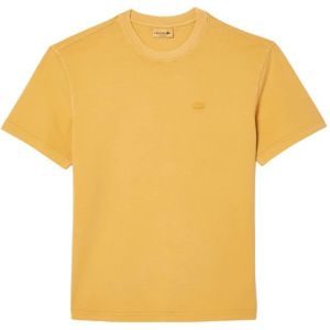 Lacoste, Tops, Heren, Geel, L, Katoen, Gele T-shirt met unieke stijl