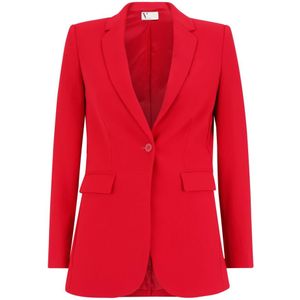 vera mont, Jassen, Dames, Rood, 2Xl, Lang blazer met zakken