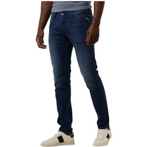 Replay, Jeans, Heren, Blauw, W36 L32, Slim Fit Blauwe Jeans Anbass Pants