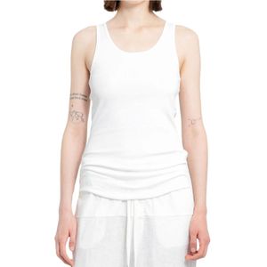 Thom Krom, Tops, Dames, Wit, L, Katoen, Witte Stretch Katoenen Tanktop