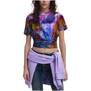 Desigual, Tops, Dames, Veelkleurig, M, Korte Mouw T-shirt Lente/Zomer Collectie