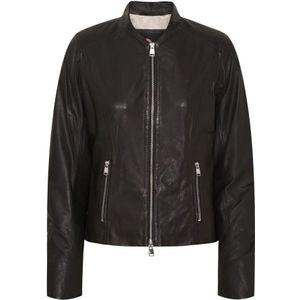 Btfcph, Jassen, Dames, Bruin, 2Xl, Leer, Zachte Biker Jas Zwart Zilver Acc.