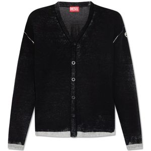 Diesel, Truien, Heren, Zwart, L, Katoen, ‘K-Larence-Cardigan’ Cardigan