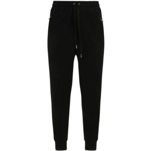 Dolce & Gabbana, Broeken, Heren, Zwart, 2Xl, Katoen, Zwarte katoenen joggingbroek met logo borduursel