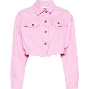 Blugirl, Jassen, Dames, Roze, S, Denim, Flamingo Pink Denim Coat