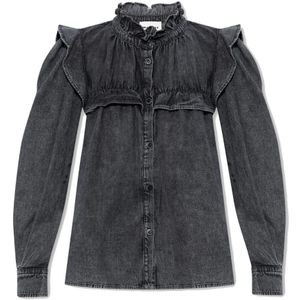 Isabel Marant Étoile, Blouses & Shirts, Dames, Grijs, XS, Denim, Idety denim overhemd