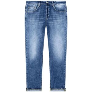 Dondup, Jeans, Heren, Blauw, W35, Katoen, Reguliere lichte was jeans