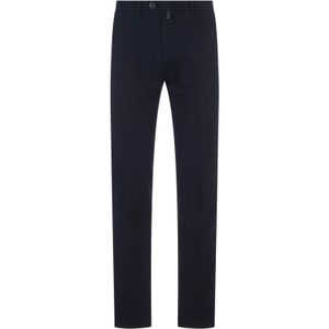 Kiton, Broeken, Heren, Blauw, W40, Katoen, Blauwe Casual Katoenen Broek Rechte pijp