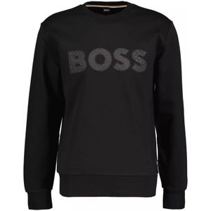 Hugo Boss, Sweatshirts & Hoodies, Heren, Zwart, L, Katoen, Tijdloze elegantie: Zwarte Soleri Sweater voor heren