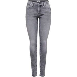 Only, Jeans, Dames, Grijs, L L34, Denim, Vorm het leven skinny jeans