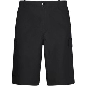 Kenzo, Korte broeken, Heren, Zwart, L, Katoen, Zwarte Cargo Shorts Ripstop Textuur