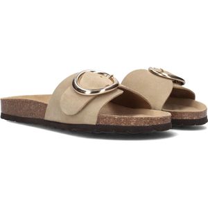 Lina Locchi, Schoenen, Dames, Beige, 36 EU, Suède, Bio 1 Gesp Slipper Beige Suède