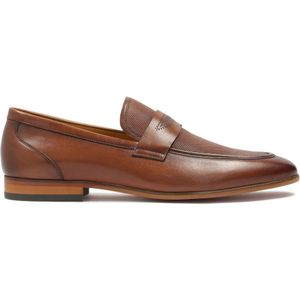 Kazar, Schoenen, Heren, Bruin, 45 EU, Leer, Bruine leren loafers met reliëf