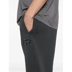 Emporio Armani, Broeken, Heren, Grijs, L, Katoen, Grijze Jersey Broek met Logo