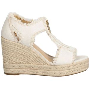 Michael Kors, Schoenen, Dames, Wit, 36 1/2 EU, Katoen, Optic White Sneakers Berkley Mid Wedge