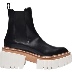 Stella McCartney, Zwarte Platformlaarzen van Synthetisch Leer Zwart, Dames, Maat:38 EU