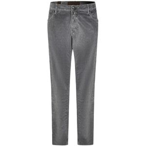 Hand Picked, Jeans, Heren, Grijs, W34, Katoen, Staalgekleurde Corduroy Slim-Fit Broek