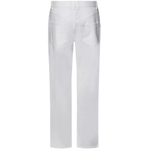 Balmain, Jeans, Heren, Wit, W31, Katoen, Witte Straight-Leg Jeans met Logo Borduursel